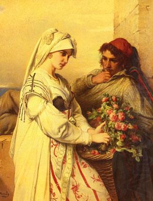 Jean-Francois Portaels The Rose Vendor china oil painting image